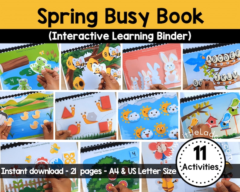 Spring busy book printable - Learning binder spring season