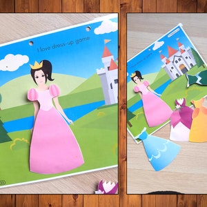 Dress up the Princess Printable | Dress up Games | File Folder Pages ...
