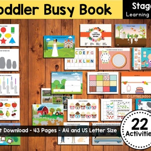Toddler Busy Book, Toddler Learning Binder, Learning folder, Preschool Prep binder, Printable Quiet book, Busy Binder