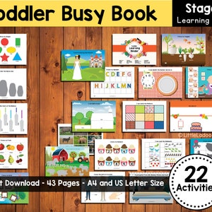 Busy Book Bundle for Toddlers PDF Vol. 2, Printable Activity Book, Quiet  Book, Preschool Binder, Toddler Busy Bag Bundle, Baby Busy Book 