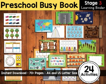 Preschool Busy Book Printable - Morning Binder, Preschool Learning Folder,