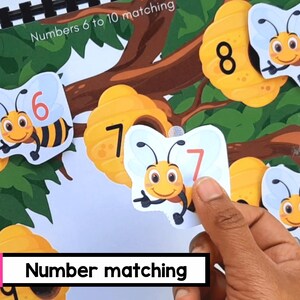 Bee number matching - Busy book Printable