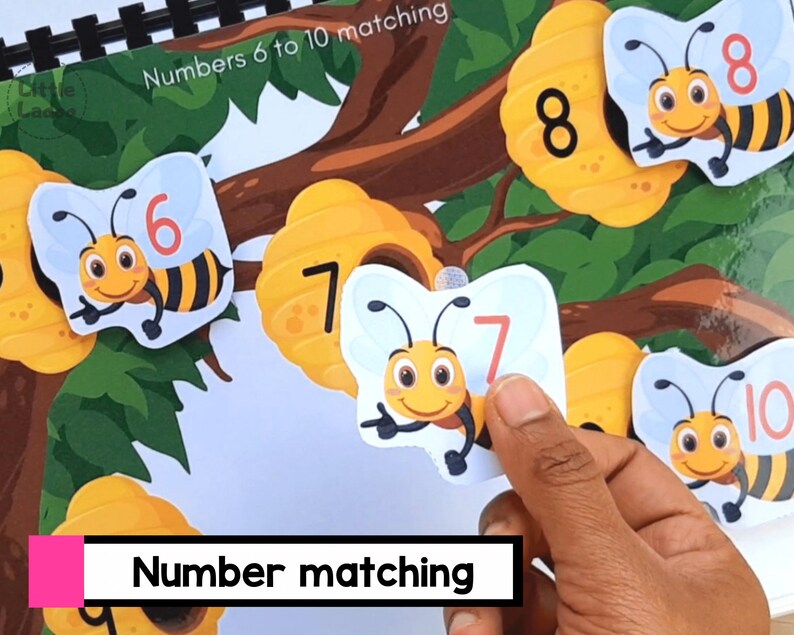 Bee number matching - Busy book Printable
