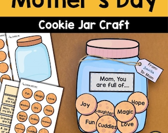 Mother&#39;s Day Cookie Jar Craft: Kids Activity Gift (Digital Download)