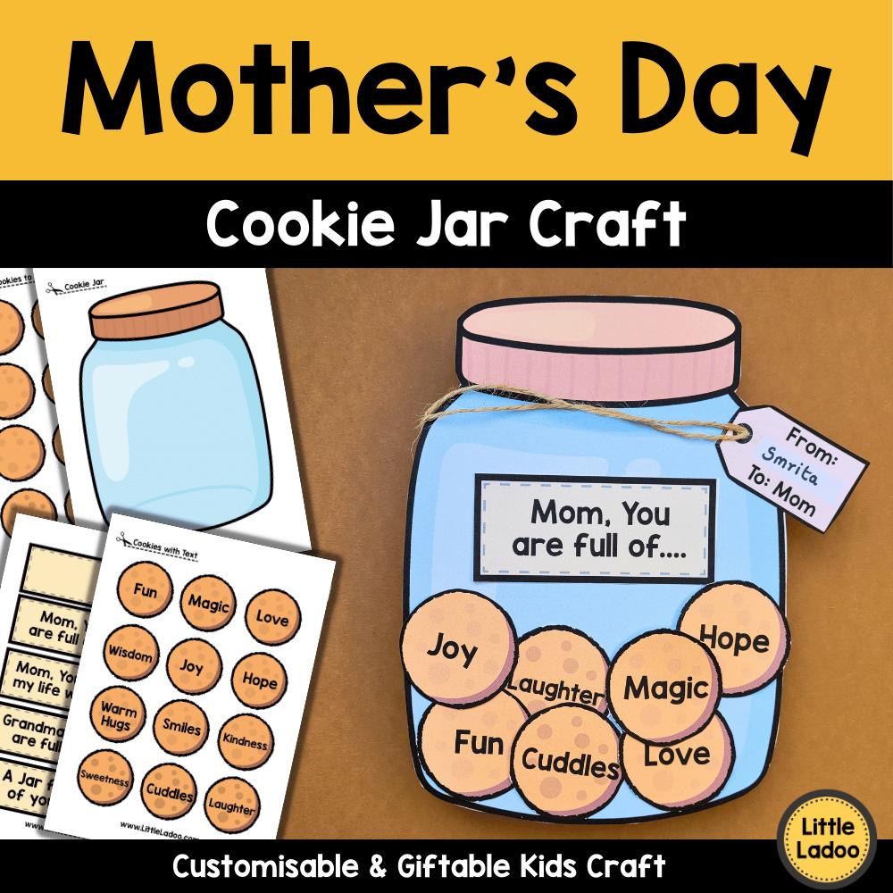 Mother's Day Cookie Jar Craft: Kids Activity Gift (Digital Download)