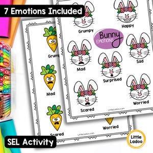 Easter Emotions Matching Cards Printable | SEL Task Box Activity for ...