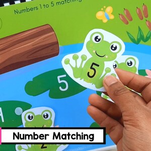 Frog number matching - preschool learning binder