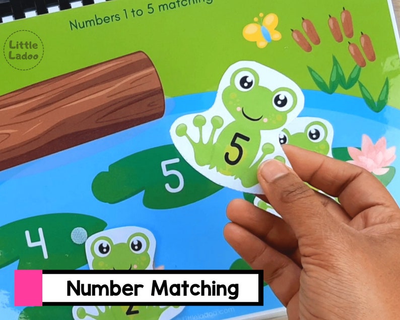 Frog number matching - preschool learning binder