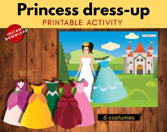 Dress up the princess printable | Anzieh Spiele | Datei Ordner Seiten | Buchseiten besetzt