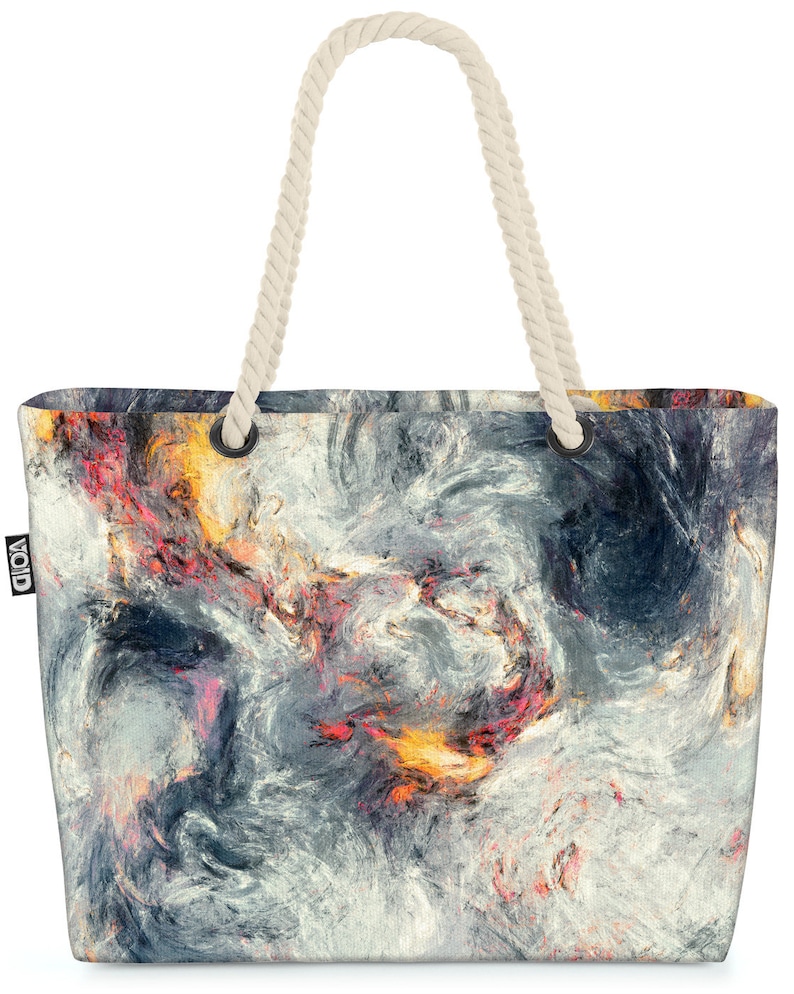 Farbspiel Grau Beach Bag Kunst Farben Malen Bunt Grafisch gemustert Muster