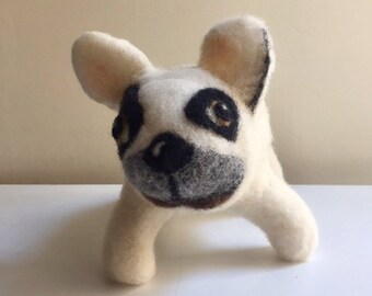 Needle Felted French Bulldog Custom Personalized Home Decor Gift Miniature Sculpture Bulldog