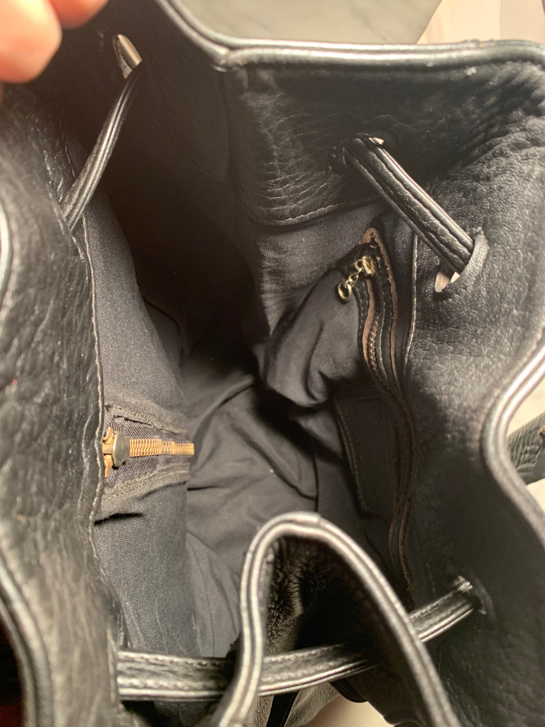 Vintage Black Pebbled Coach Sonoma Backpack/ Sling Bag Non6g 4923