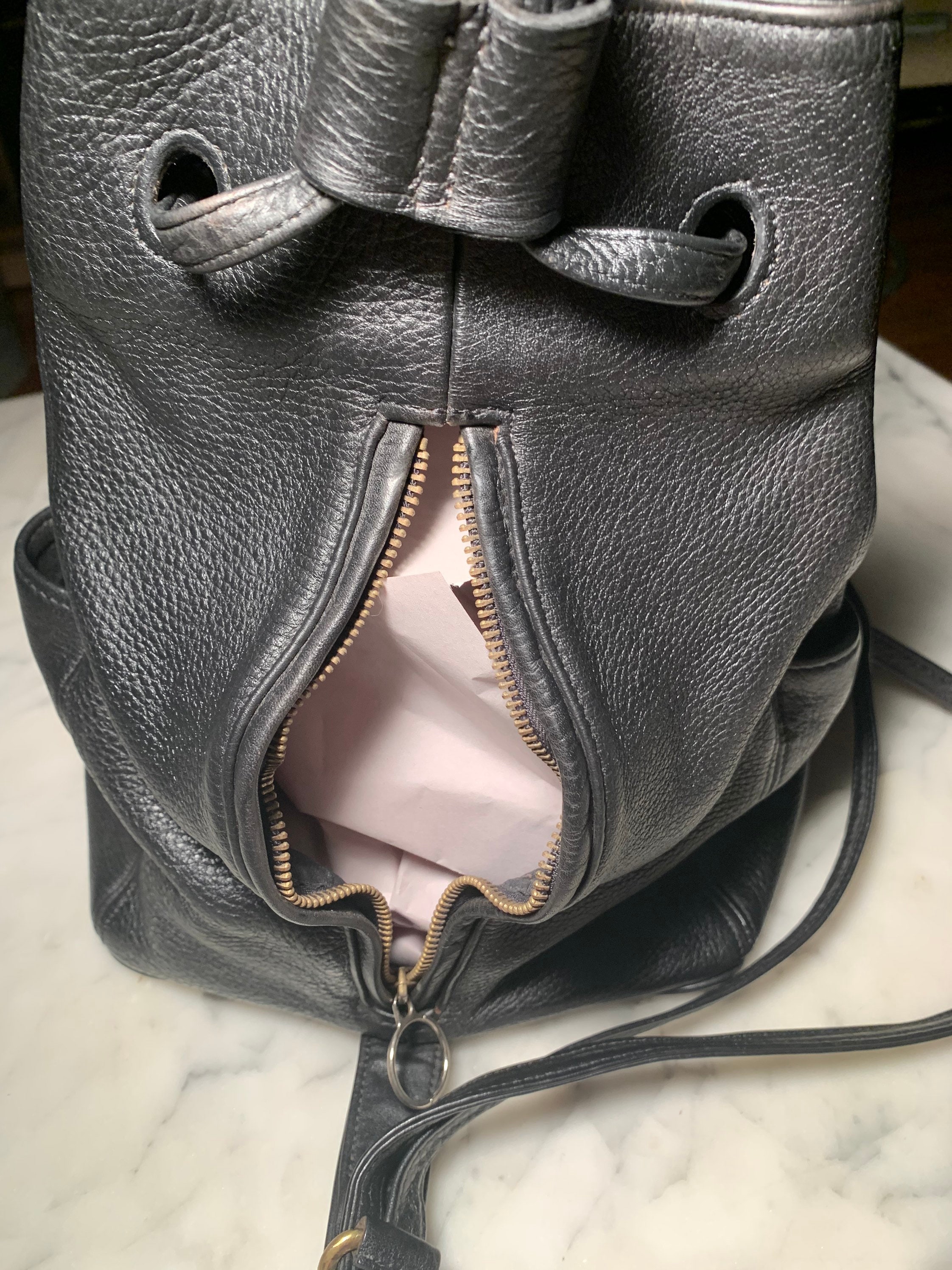 Vintage Black Pebbled Coach Sonoma Backpack/ Sling Bag Non6g Vintage Black Pebbled Coach Sonoma Backpack/ Sling Bag Non6g