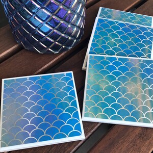 Set of 4 Mermaid Ceramic Coasters