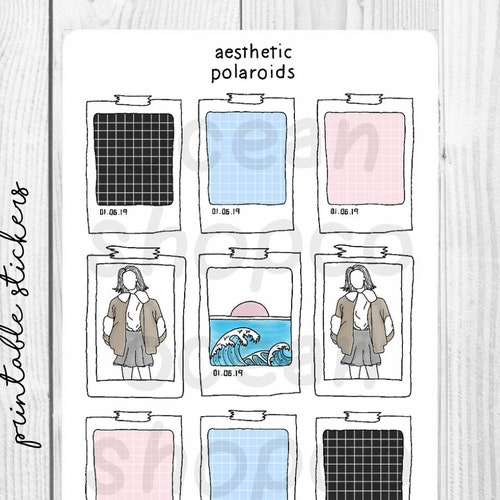 polaroid stickers aesthetic polaroids printable digital etsy new zealand