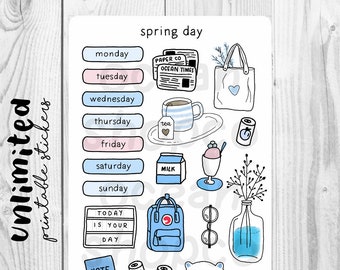 DAY STICKERS // Aesthetic More Days of the Week // printable, digital