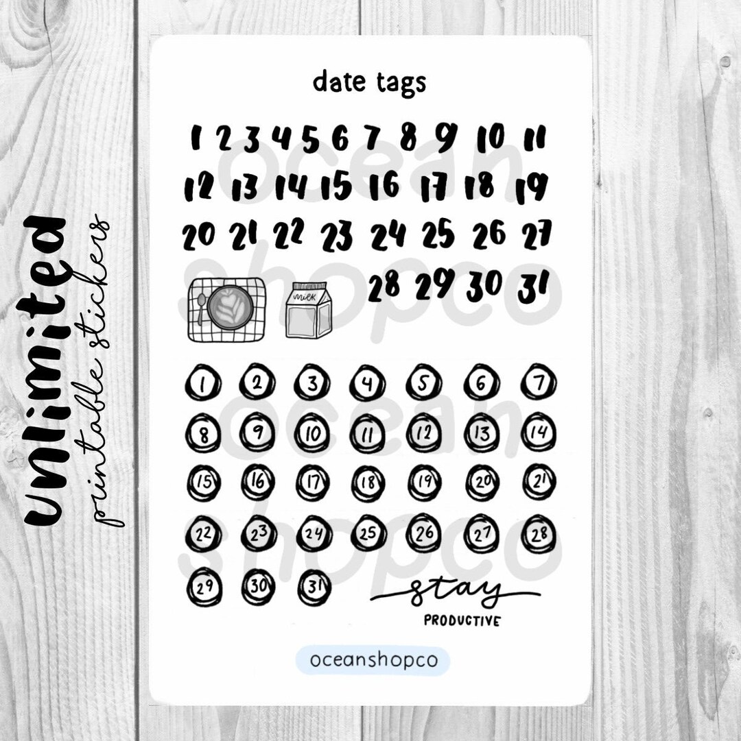date-stickers-date-tags-monthly-weekly-stickers-etsy