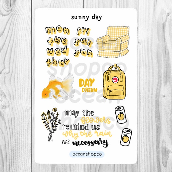 Rainy days sticker sheet stickers for bullet journal and -  Portugal