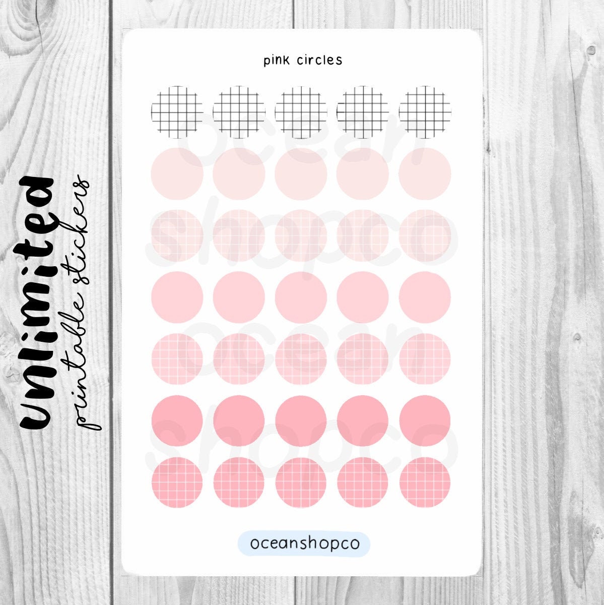 pink circle stickers pink monochrome circles aesthetic etsy