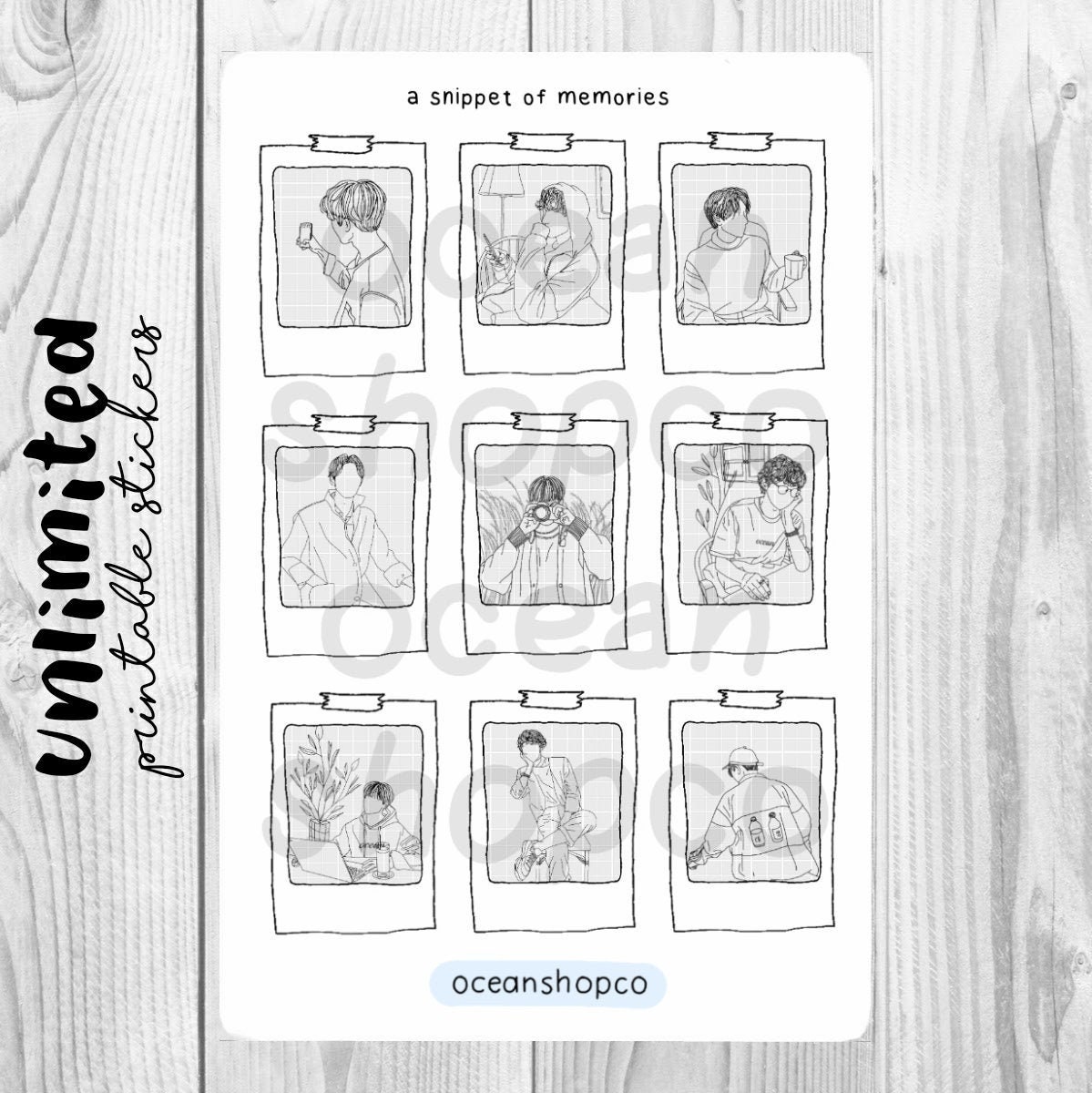 polaroid stickers a snippet of memories aesthetic etsy