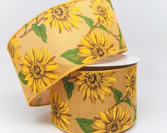 Sunflower Wired Ribbon 2.5" x 10 yards