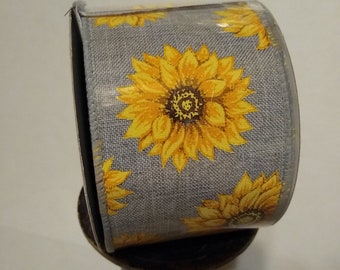 Sunflower Wired Ribbon 2.5" x 10 yards