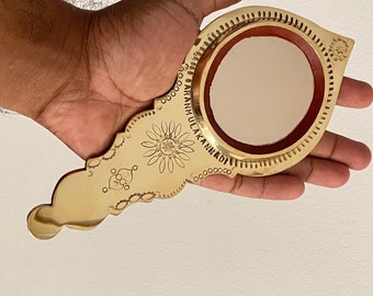 Handmade Gift - Original Aranmula Metal Mirror-  Regal & Distinct Hand Crafted Brass Metal Mirror - Unique in the World