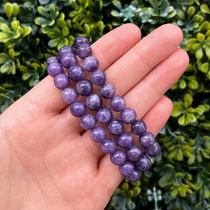 One Lepidolite Bracelet, Lepidolite Beaded Bracelet, Lepidolite, Stretch Bead Bracelet