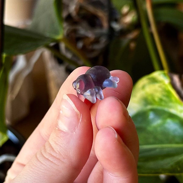 One Mini Fluorite Spider Carving, Spider, Rainbow Fluorite, Adorable