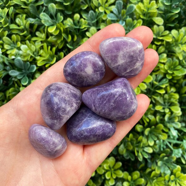 One Lepidolite Tumble, Lepidolite Tumbled Stone, Tumbled Lepidolite