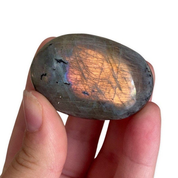 Orange Labradorite Palm Stone, Labradorite Palm Stone, LB27