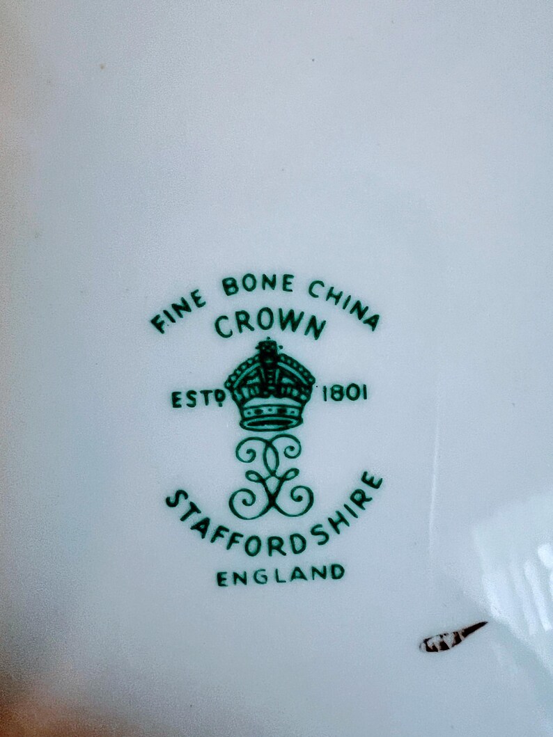 10 PC Crown Staffordshire England Bone China White With Gold Trim 4 ...