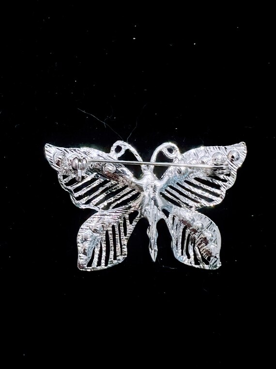 Broche Papillon En Métal Doré Avec Strass - Superbe Bijou Neuf Sans Emballage