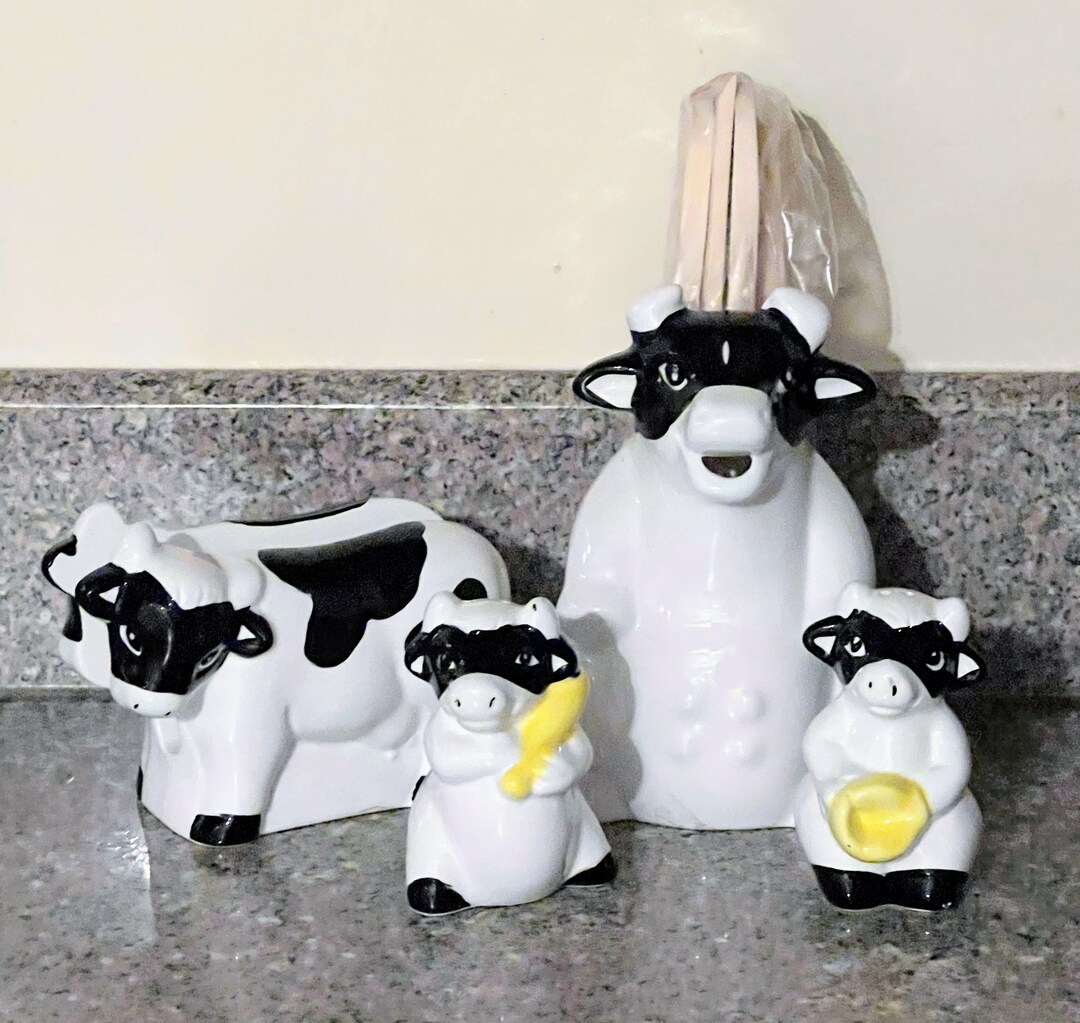 Lovely Vintage Group of Cow Kitchen Counter Knick Knacks Contains 1 ...