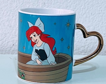 Little Mermaid Disney mug , hand painted beautiful colors ceramic mug