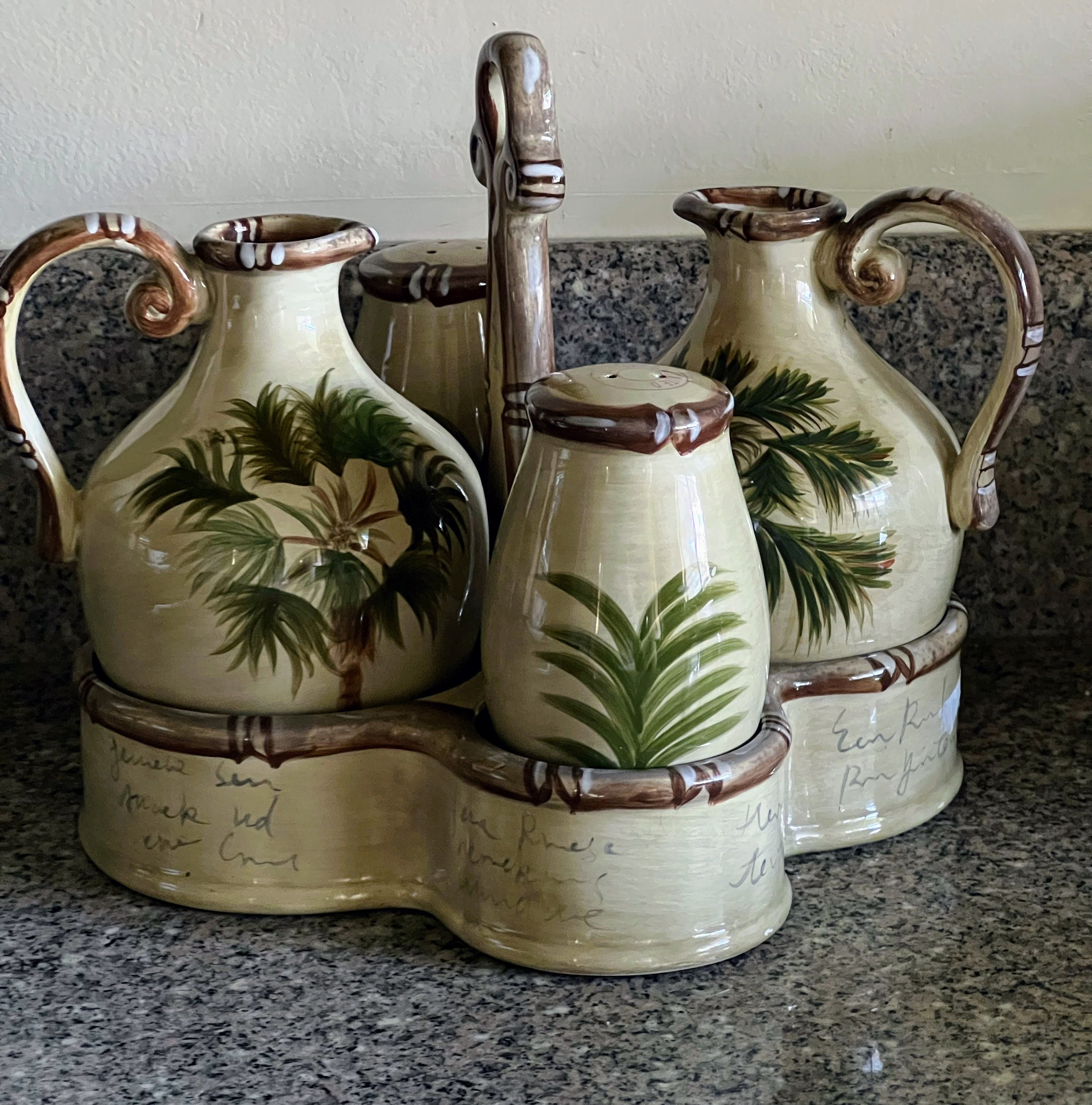 Vintage Tabletops Unlimited Cruest Set Bora Bora 5 Piece Salt Etsy
