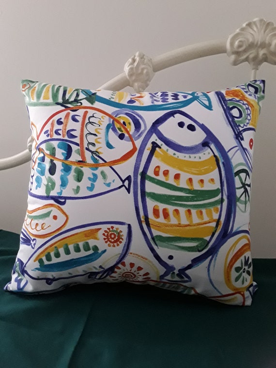 Handmade Decorative Throw Pillow Finger Paint Pattern 18 X 