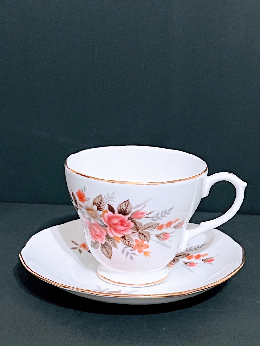 Vintage Duchess Bone China Made in England Tea Cup and Saucer With Gold