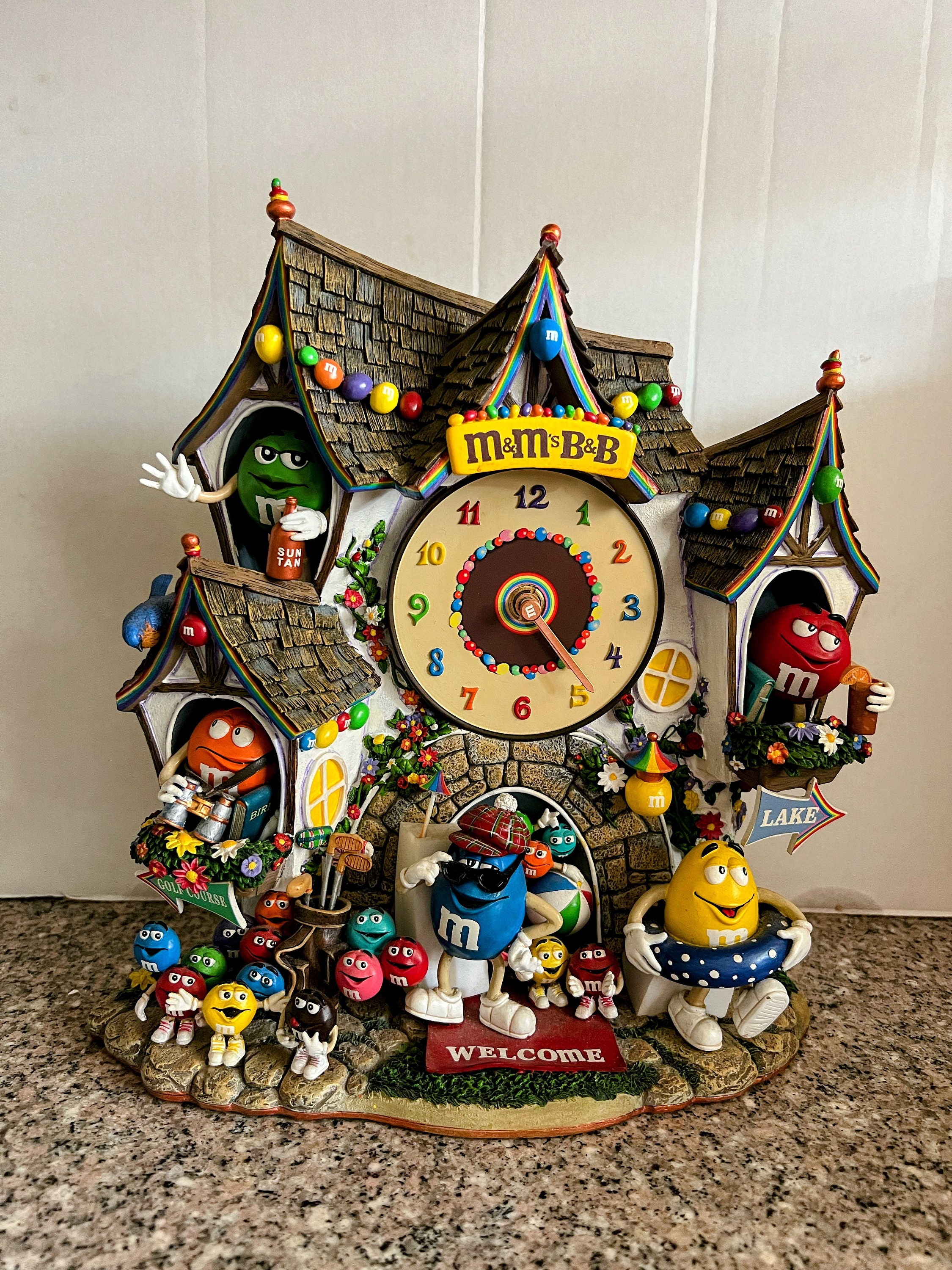 Rare Vintage M&m's Bed and Breakfast Clock by Danbury Mint Never