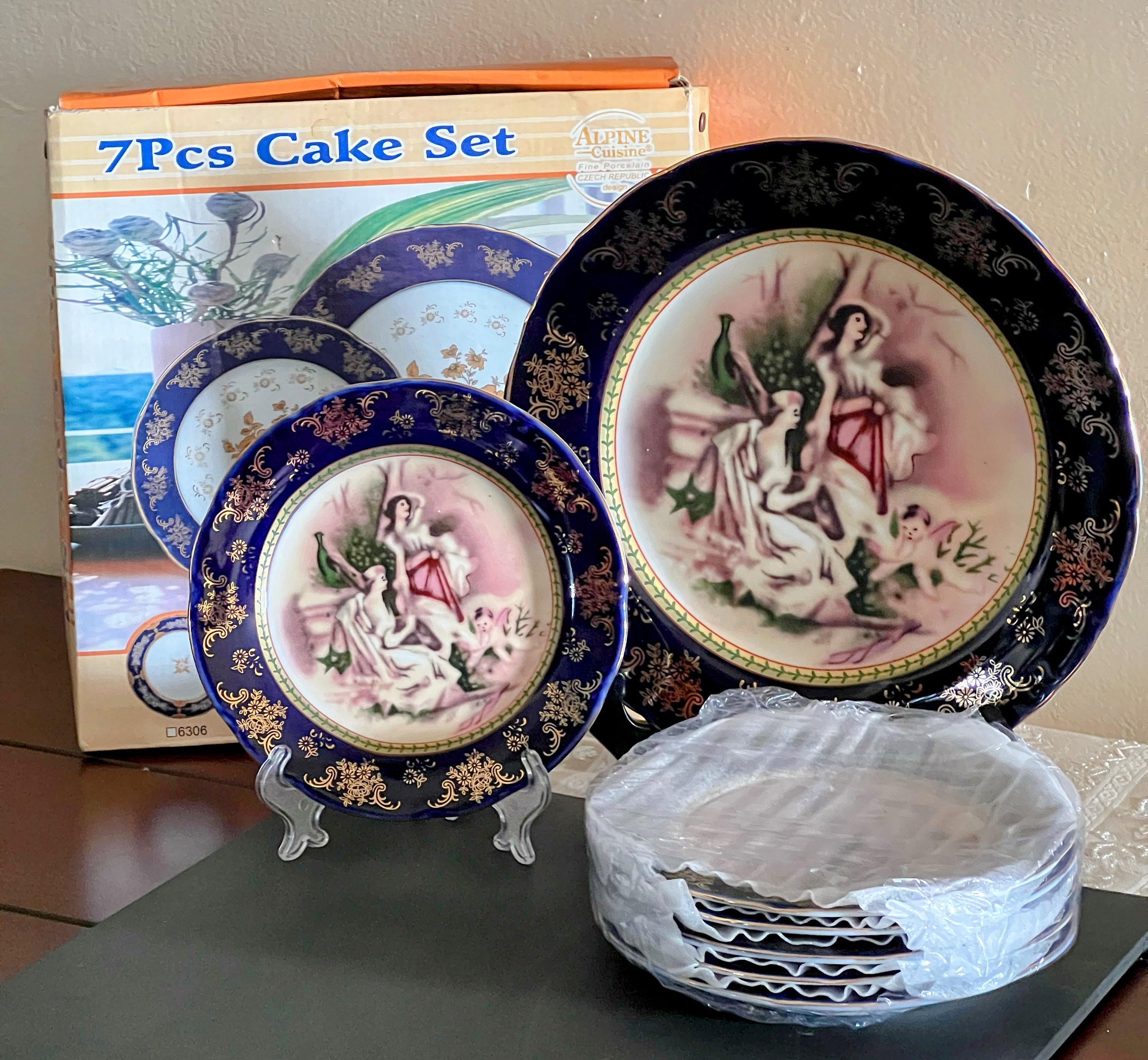 チェコ オリジナルボヘミア 7枚セット 高級磁器 プレート