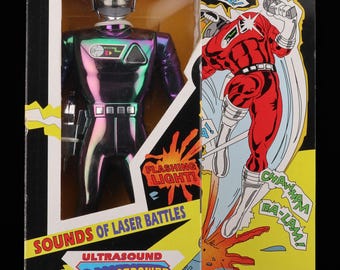 Talking Spaceman Ultrasound Spacepower Toy with Real Weapon Sounds Vintage 9”
