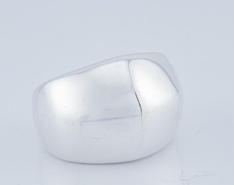 Anillo de plata de ley grueso con forma de cúpula angular - Talla 6