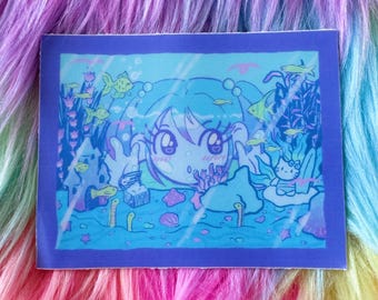 Aquarium Peek 3in Matte Sticker!