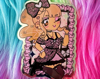 Gyaru Princess 3in mirror sticker!