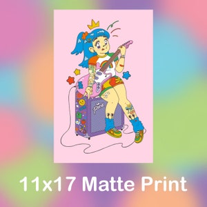 Guitar Lessons For Cool Girls! 11x17 matte print!