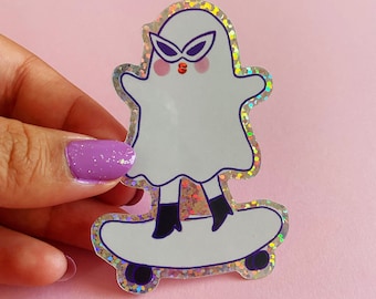 Ghost Baddie 3in glittery stickers!
