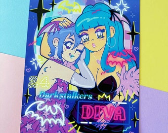 Darkstalkers Night Club 8.5x11 matte print!