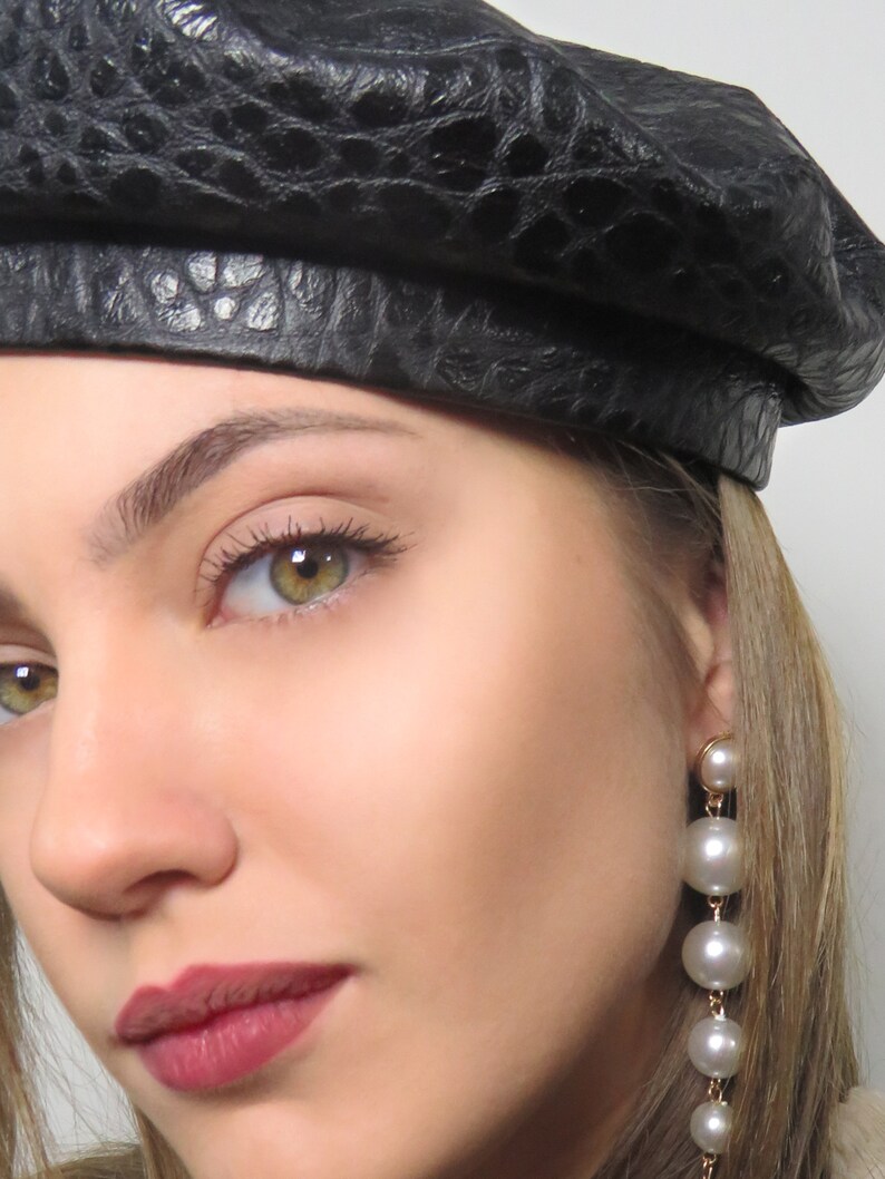 genuine leather beret