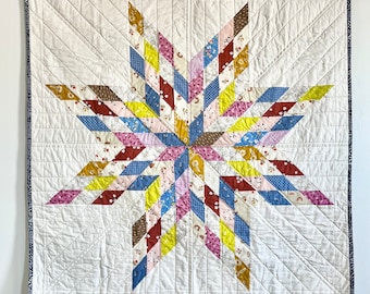 Colorful lone star quilt