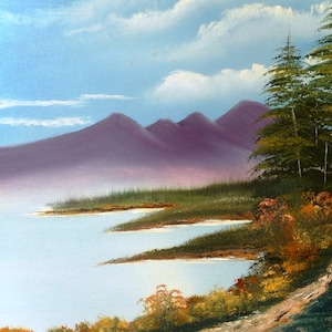 Lake: Oil Painting on Canvas - Handmade, Original Oil Painting on Stretched Canvas frame
